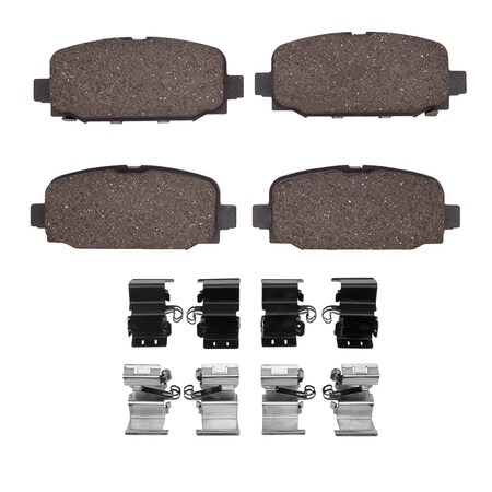 Dynamic Friction Co 5000 Advanced Brake Pads - Ceramic and Hardware Kit, Long Pad Wear, Rear 1551-2081-01